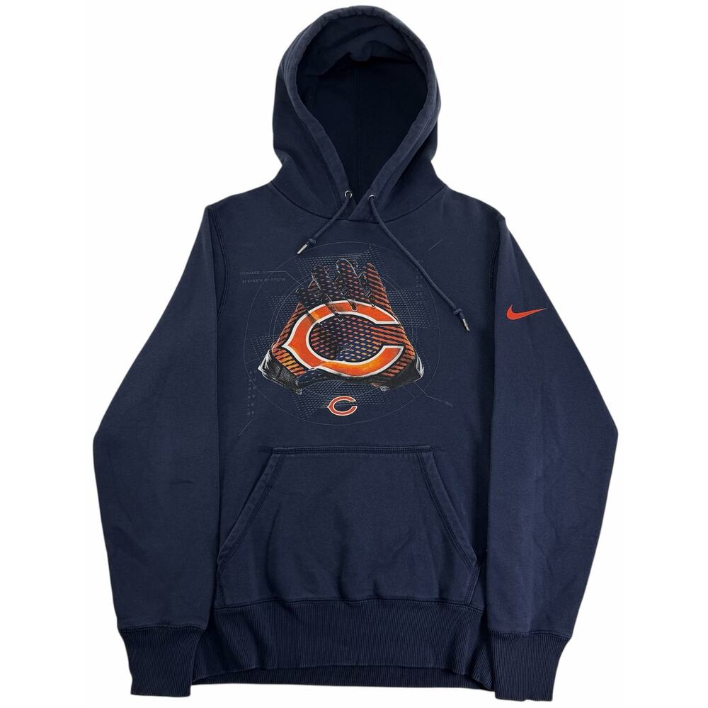 Nike Chicago Bears Hoodie Men's Small NFL Football Pullover Blue Logo Sweatshirt
